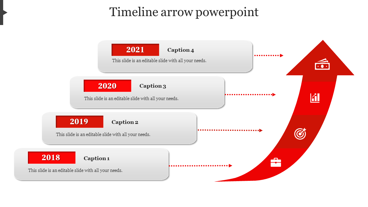 timeline arrow powerpoint-Red